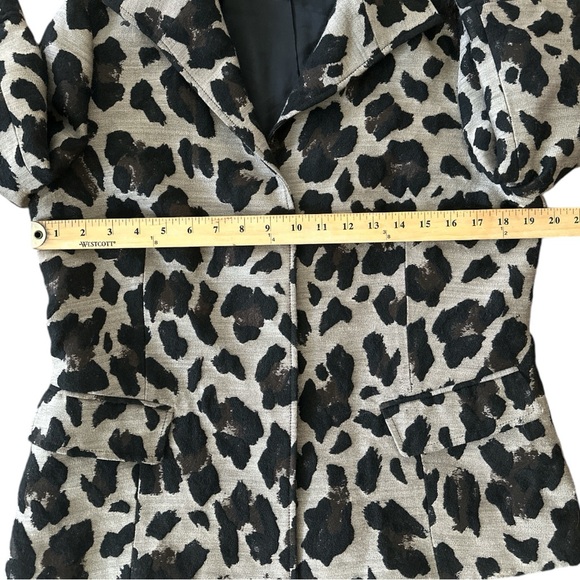 Lafayette 148 - Tan & Black Leopard Print Button-Up Blazer Sz 12 - Picture 7 of 10